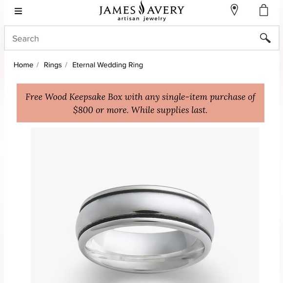 James Avery Wedding Band - Picture 1 of 6